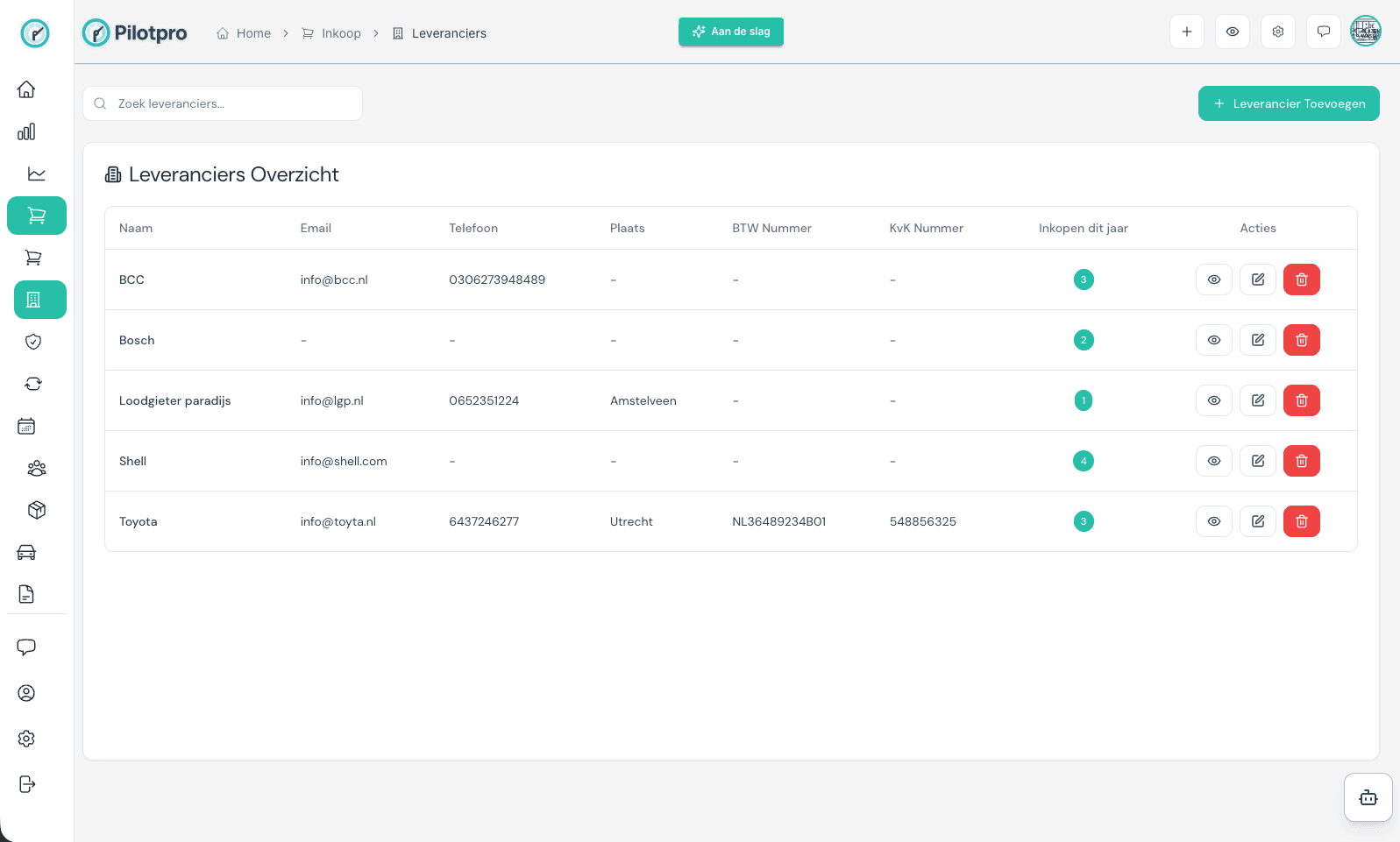 icon related to Leveranciers